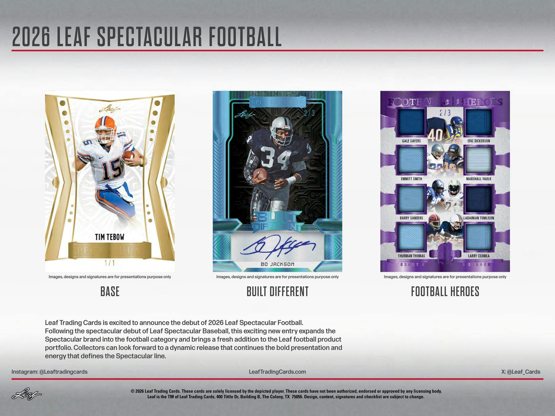2026 Leaf Spectacular Football Hobby Box (6 Premium Cards) - Hobby Box