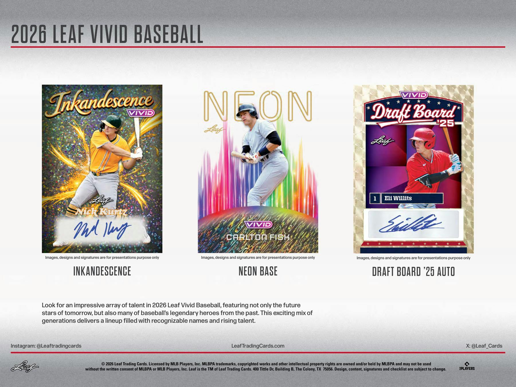 2026 Leaf Vivid Baseball Hobby Box (6 Autos) - MLB Hobby Box