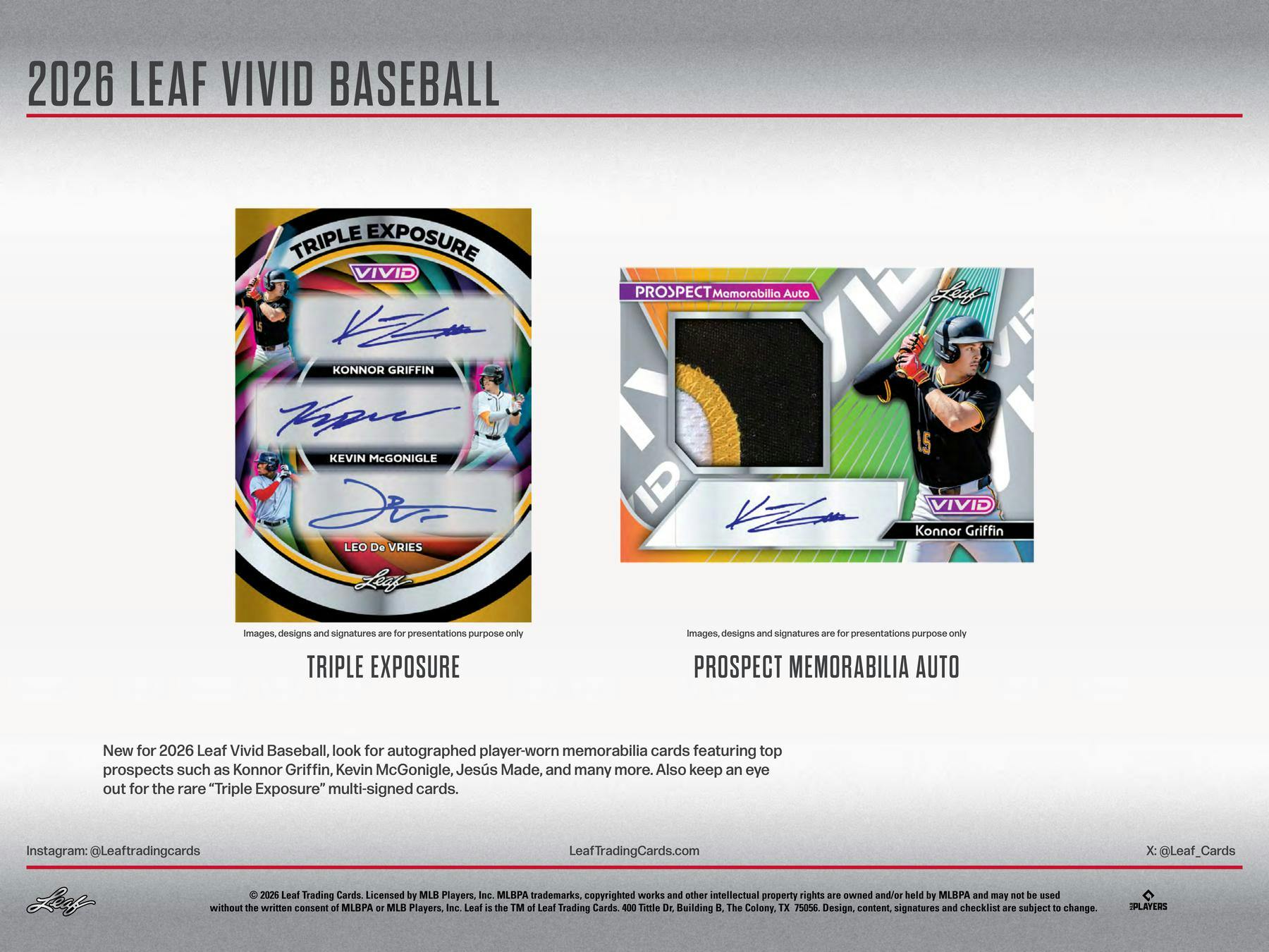 2026 Leaf Vivid Baseball Hobby Box (6 Autos) - MLB Hobby Box