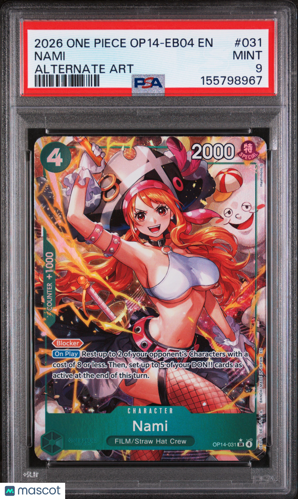 2026 One Piece OP14-EB04-The Azure Sea’s Seven Alt Art PSA 9 - Graded TCG/CCG