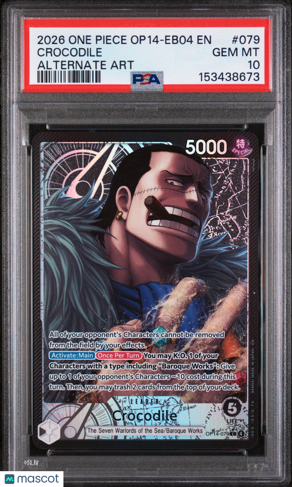 2026 One Piece The Azure Sea’s Seven Crocodile #079 Alternate Art PSA 10 GEM - Graded TCG/CCG