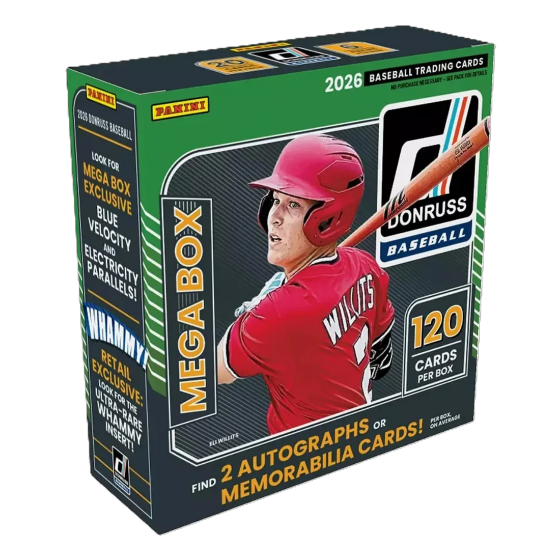 2026 Panini Donruss Baseball MEGA Box (2 Auto or Mem) - MLB hobby
