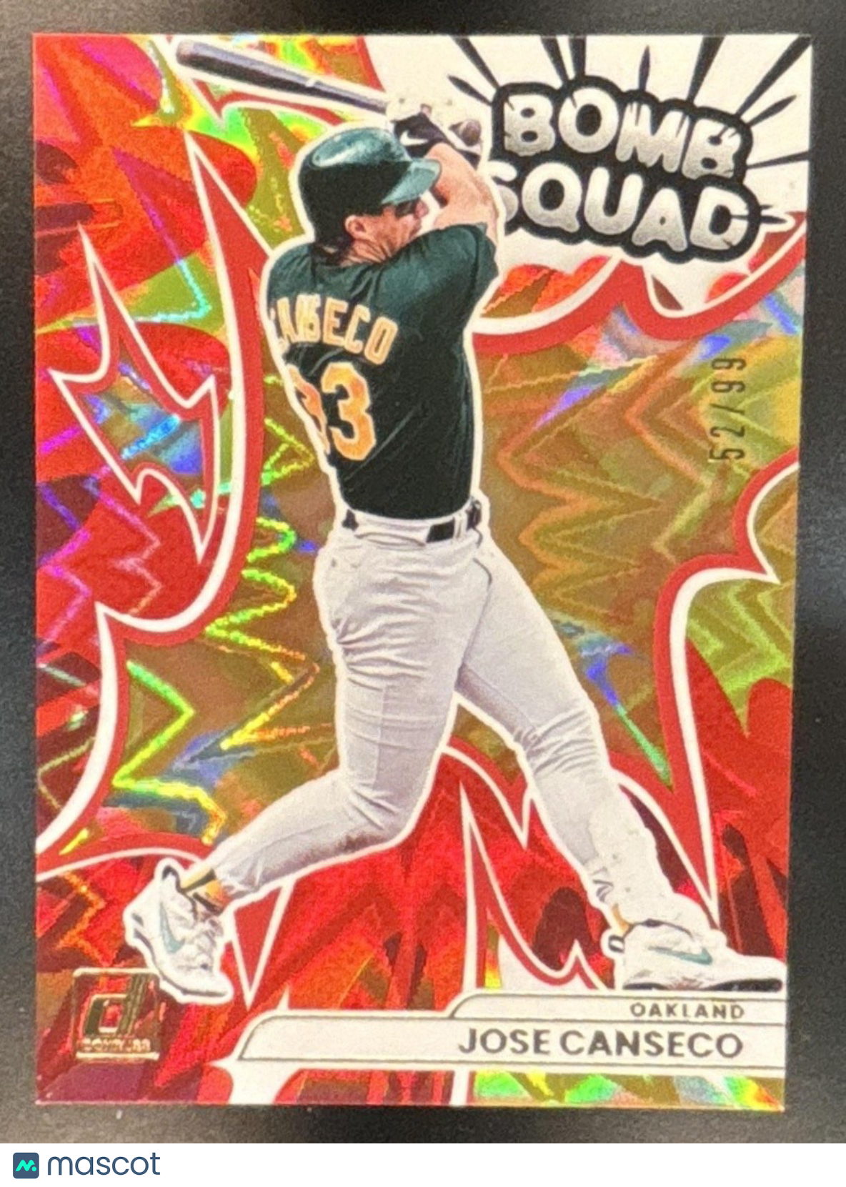 2026 Panini Donruss Jose Canseco Bomb Squad Red Xplosion /99 #20 Oakland A’s - Sports Cards