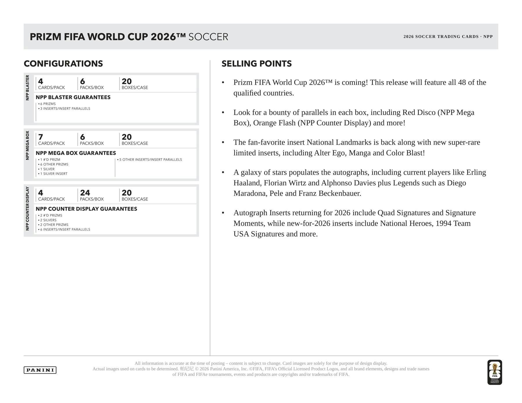 2026 Panini Prizm FIFA World Cup Soccer Blaster Box (Yellow Purple Blue & White Prizms!) - Soccer