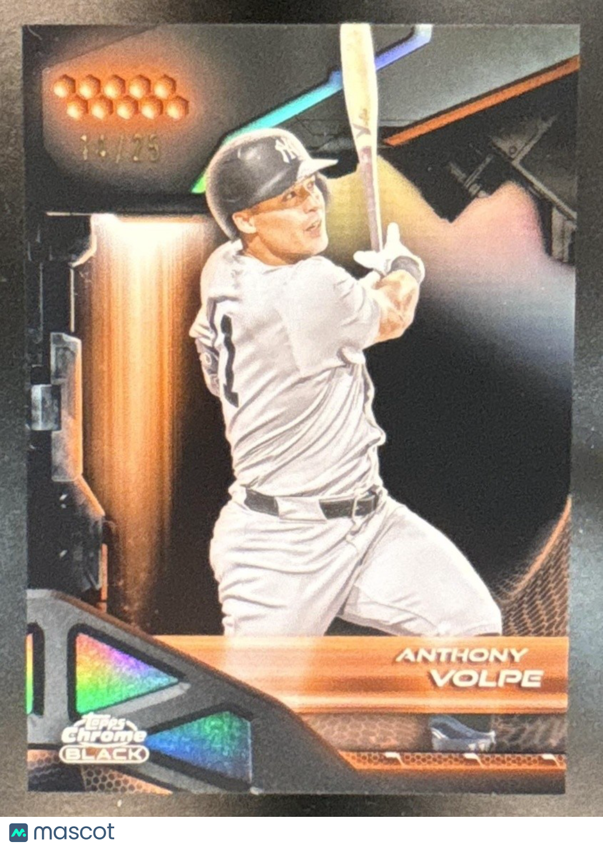 2026 Topps Chrome Black Anthony Volpe Orange Refractor /25 #103 New York Yankees - Sports Cards