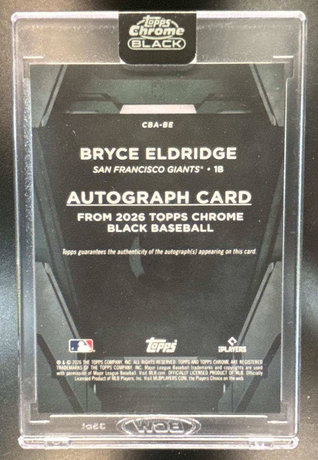 2026 Topps Chrome Black Bryce Eldridge Auto Green /99 San Francisco Giants - Sports Cards