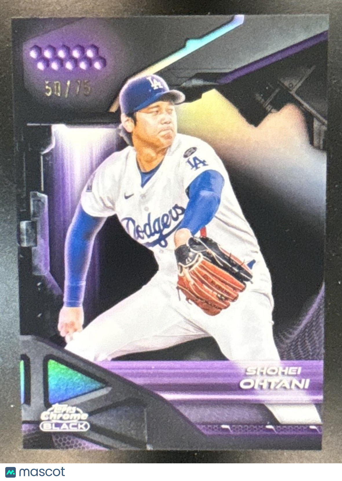2026 Topps Chrome Black Shohei Ohtani Purple Refractor /75 #1 Dodgers - Sports Cards