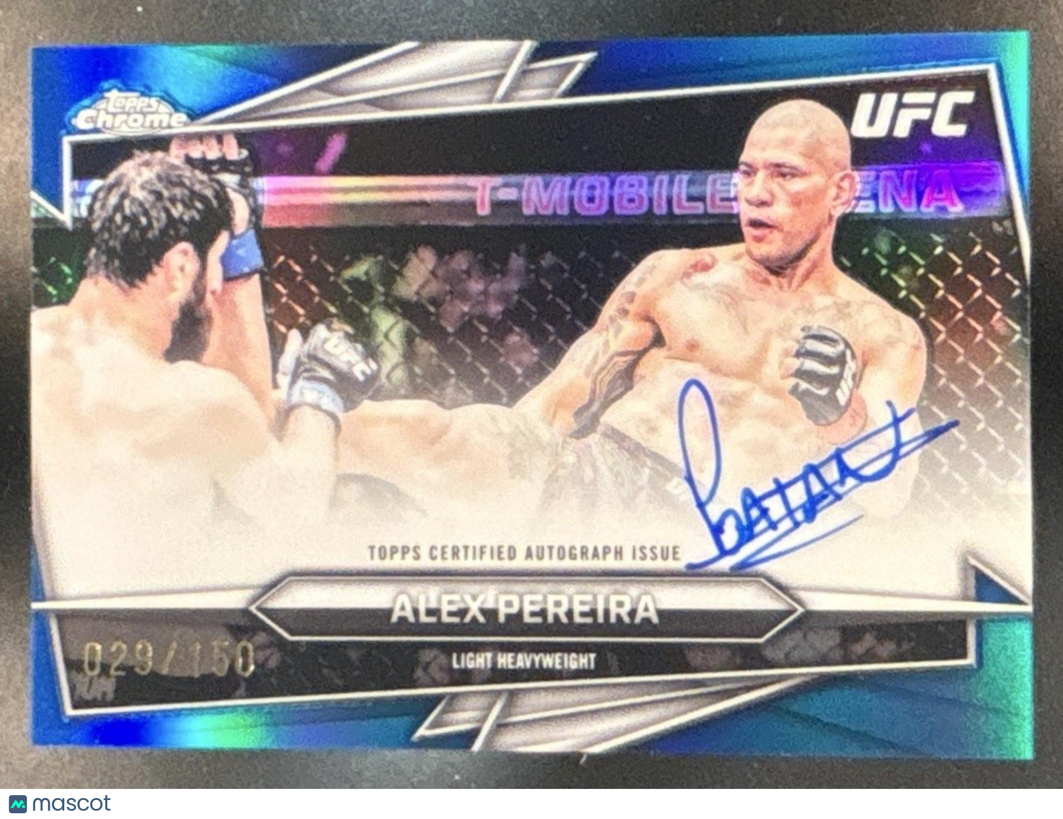 2026 Topps Chrome UFC Alex Pereira Auto Blue Refractor /150 #BAV-AP - Sports Cards