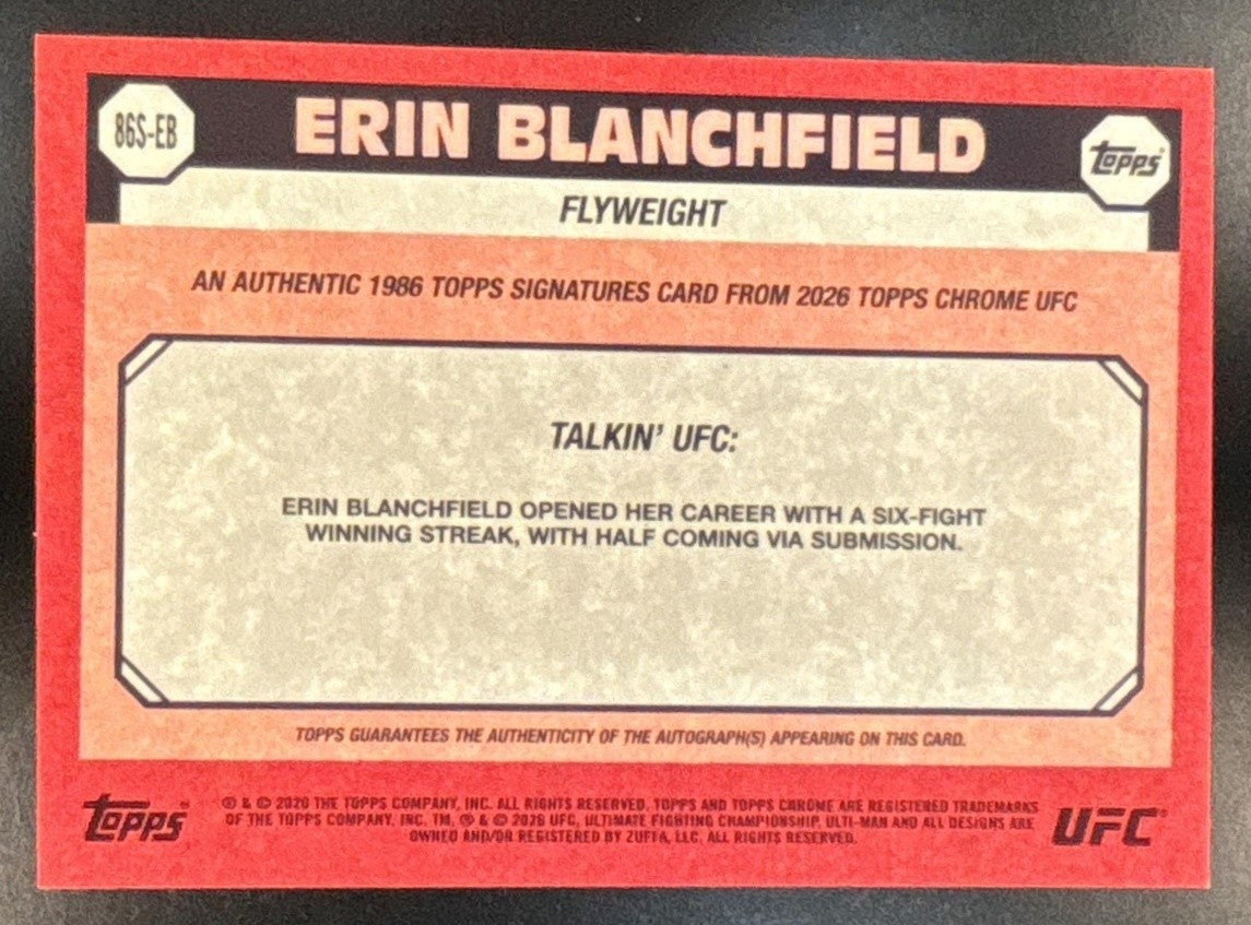 2026 Topps Chrome UFC Erin Blanchfield 1986 Signatures Gold Geometric /50 Auto - Sports Cards