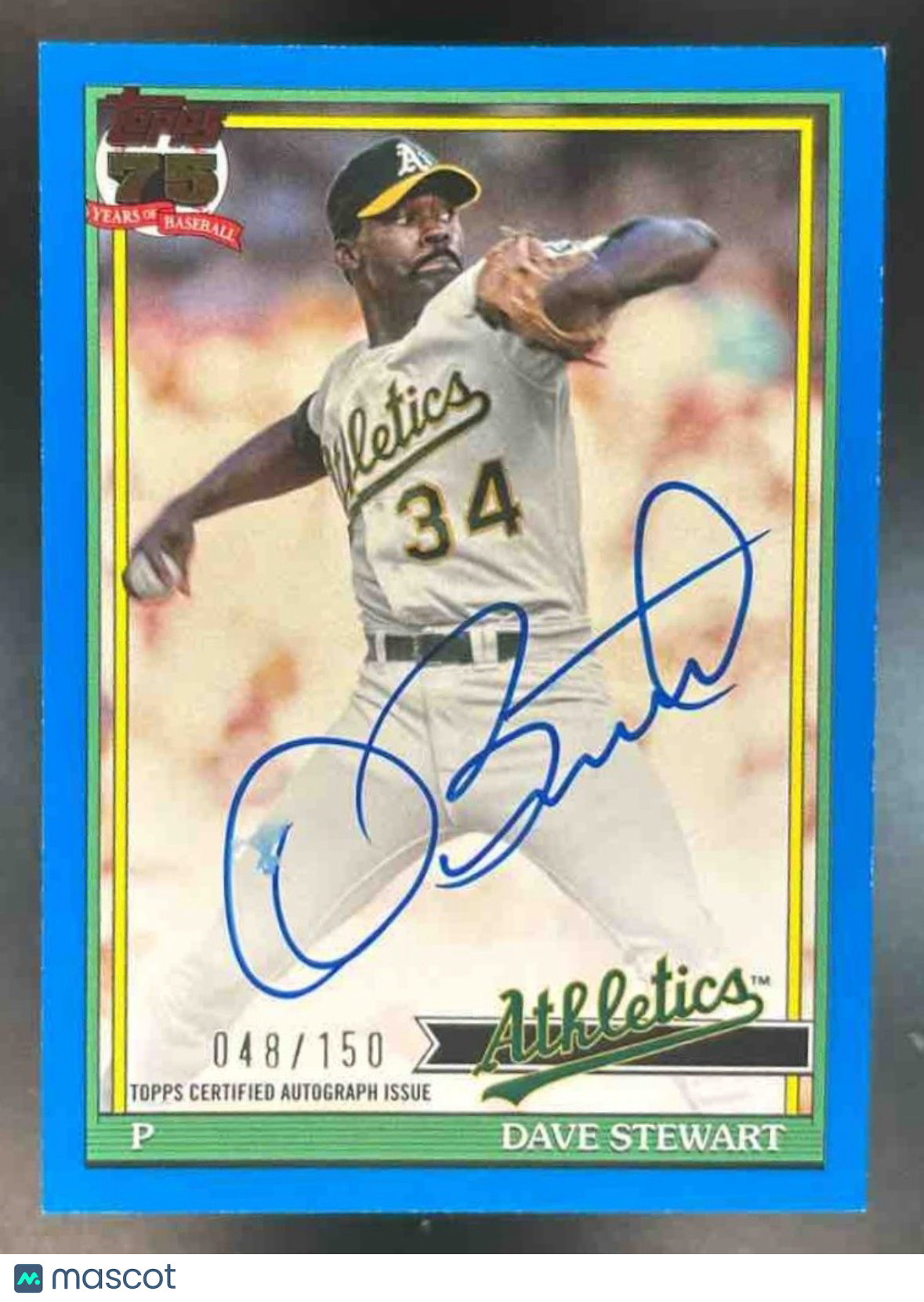 2026 Topps Dave Stewart 1991 Auto Blue /150 #91A-STE Oakland Athletics - Sports Cards