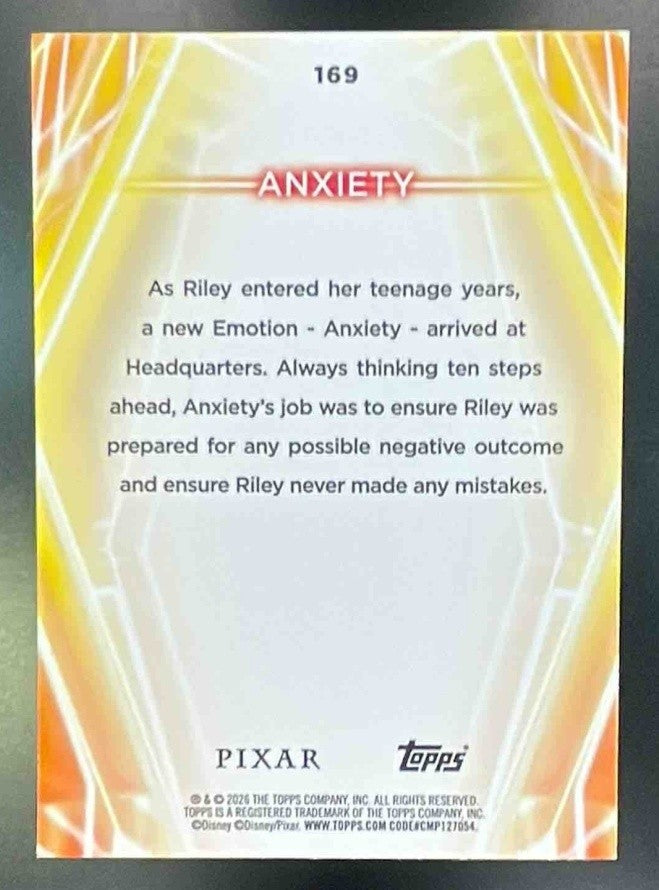 2026 Topps Disney Neon Anxiety #169 Purple/Yellow/Blue 40/99 Inside Out 2 - Non-Sports Cards