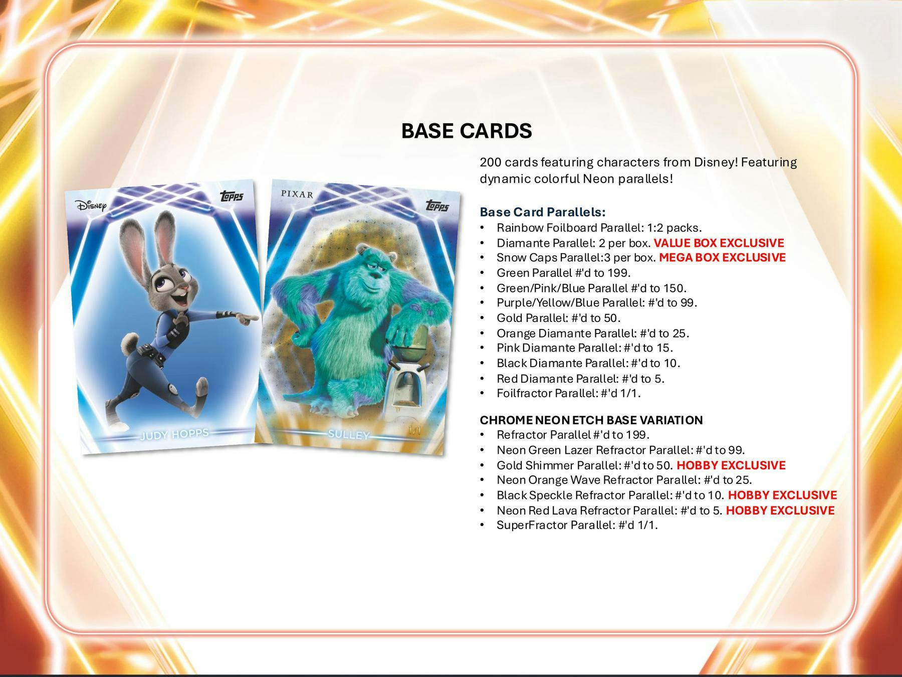 2026 Topps Disney Neon Hobby Box - Trading Cards