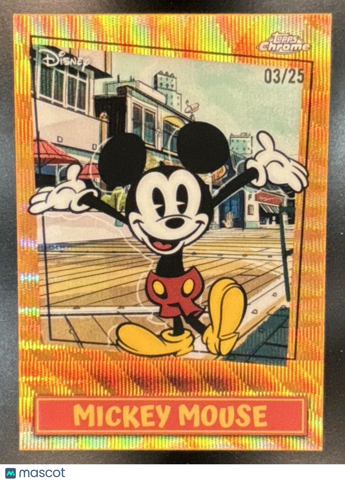 2026 Topps Disney Neon Mickey Mouse Shorts Short Prints Orange Wave /25 - Non-Sports Cards