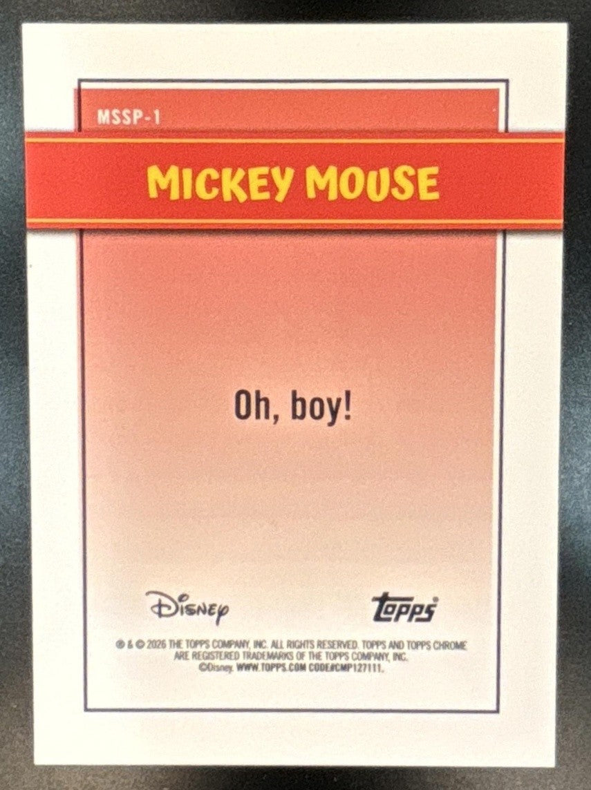 2026 Topps Disney Neon Mickey Mouse Shorts Short Prints Orange Wave /25 - Non-Sports Cards