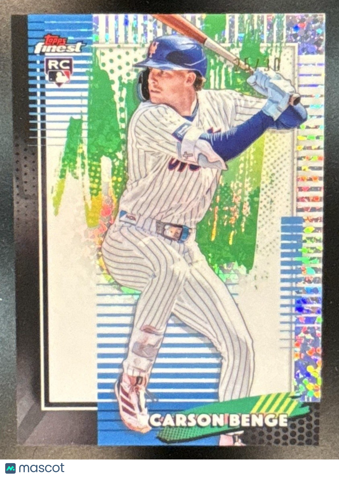 2026 Topps Finest Carson Benge White Refractor /30 #59 RC New York Mets - Sports Cards