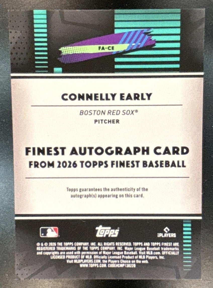 2026 Topps Finest Connelly Early Auto Green /99 #FA-CE RC Boston Red Sox - Sports Cards
