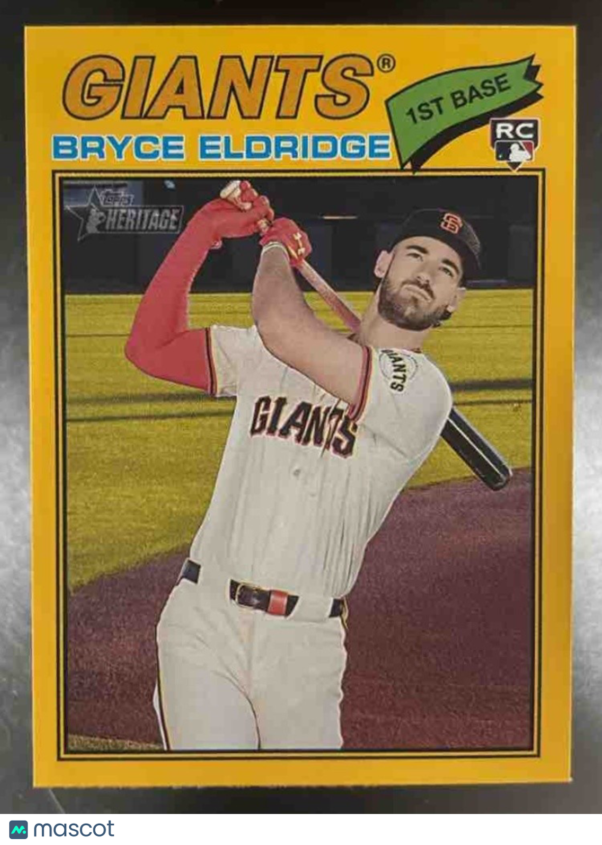 2026 Topps Heritage Bryce Eldridge Dark Yellow Border #310 RC Giants - Sports Cards
