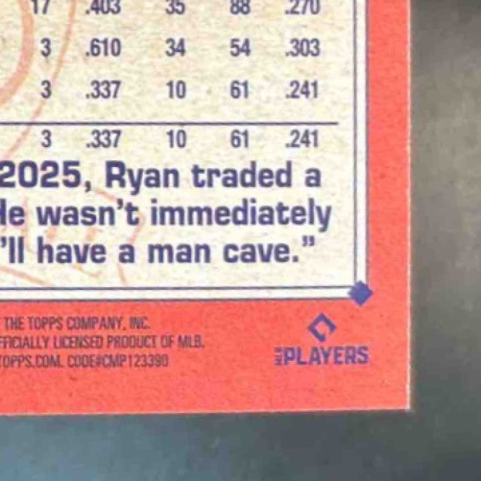 2026 Topps Ryan Ritter 1991 Pink #T91-26 RC Colorado Rockies - Sports Cards