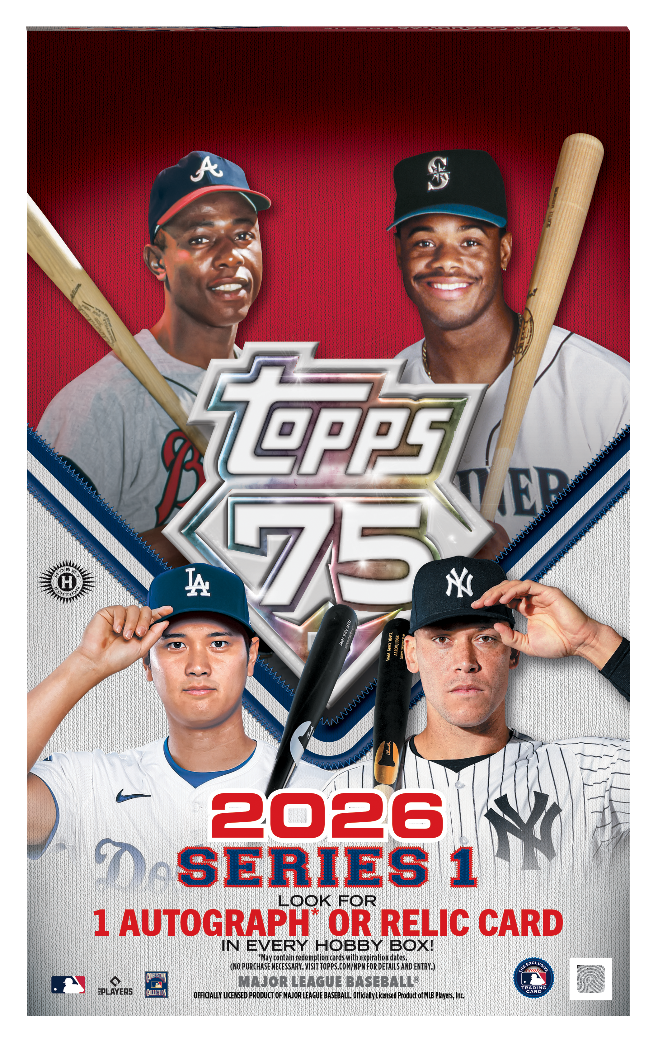 2026 Topps Series 1 Baseball Hobby Box (1 Auto or Relic) 1 Promo Pack - MLB Hobby Box
