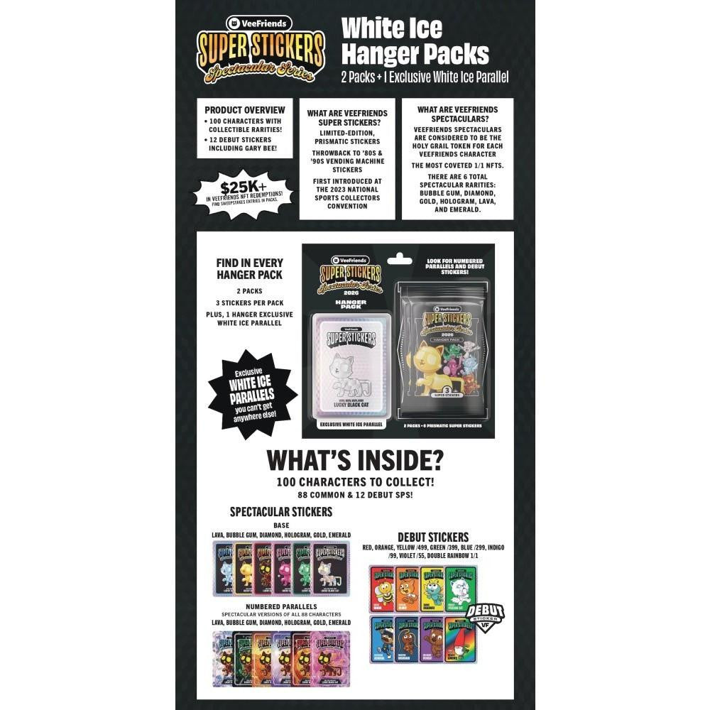 2026 VeeFriends Super Stickers Spectacular Series Hanger Pack (White Ice Parallels) Random Cover Art - Trading Cards