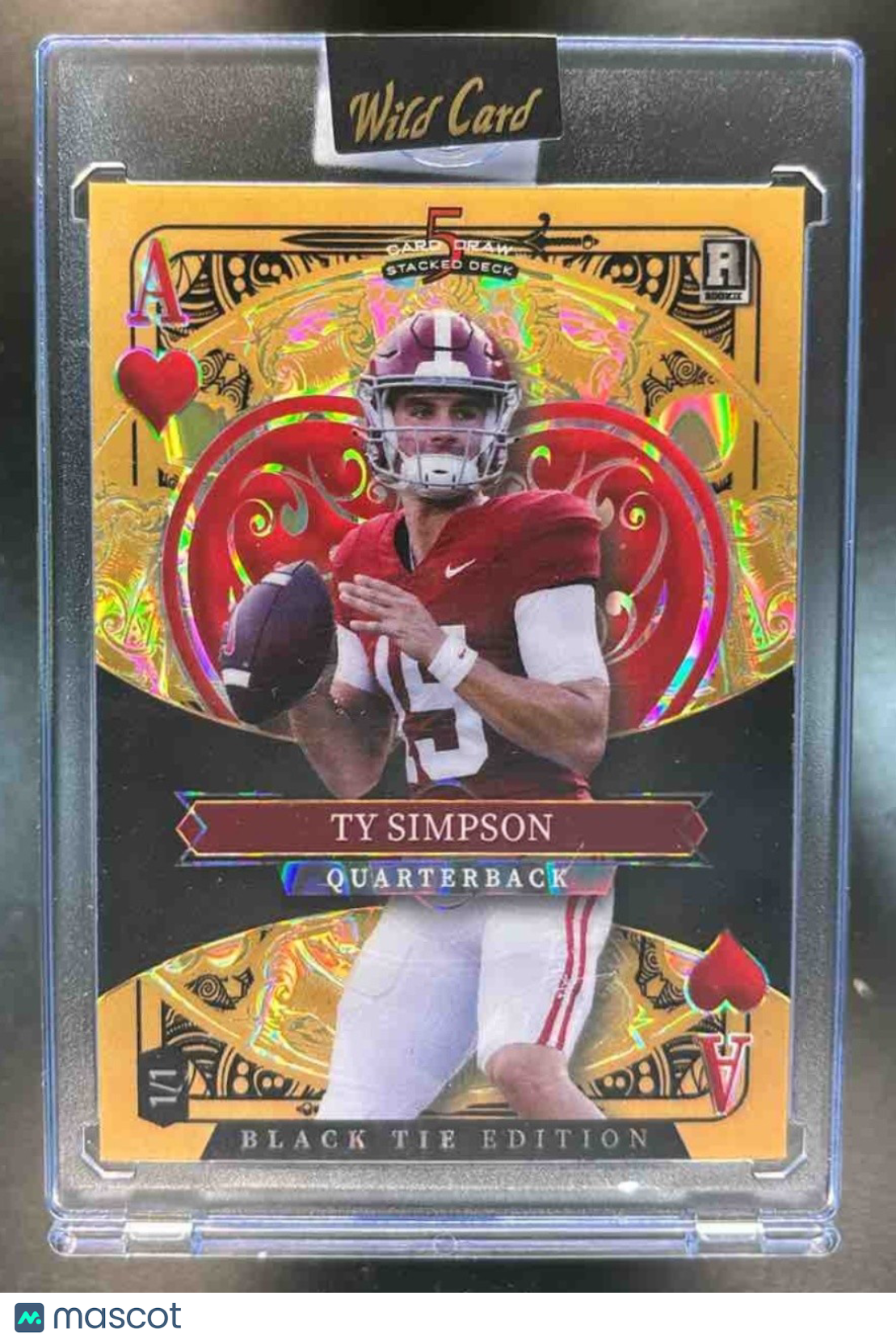 2026 Wild Card 5 Draw Stacked Deck Black Tie Edition 1/1 Ty Simpson - Sports Cards