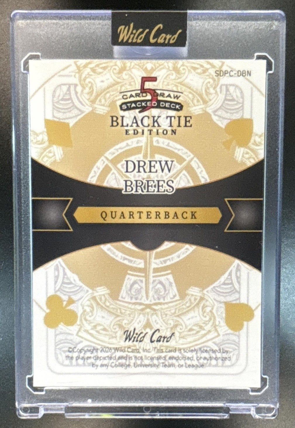 2026 Wild Card 5 Draw Stacked Deck Black Tie Edition Drew Brees /5 - Sports Cards