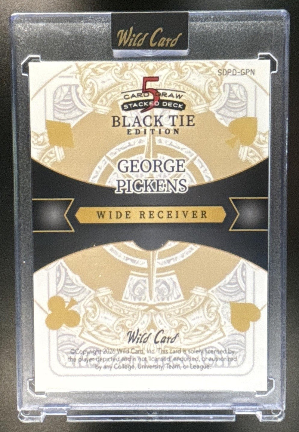 2026 Wild Card 5 Card Draw Stacked Deck Black Tie Edition George Pickens /3 - Sports Cards