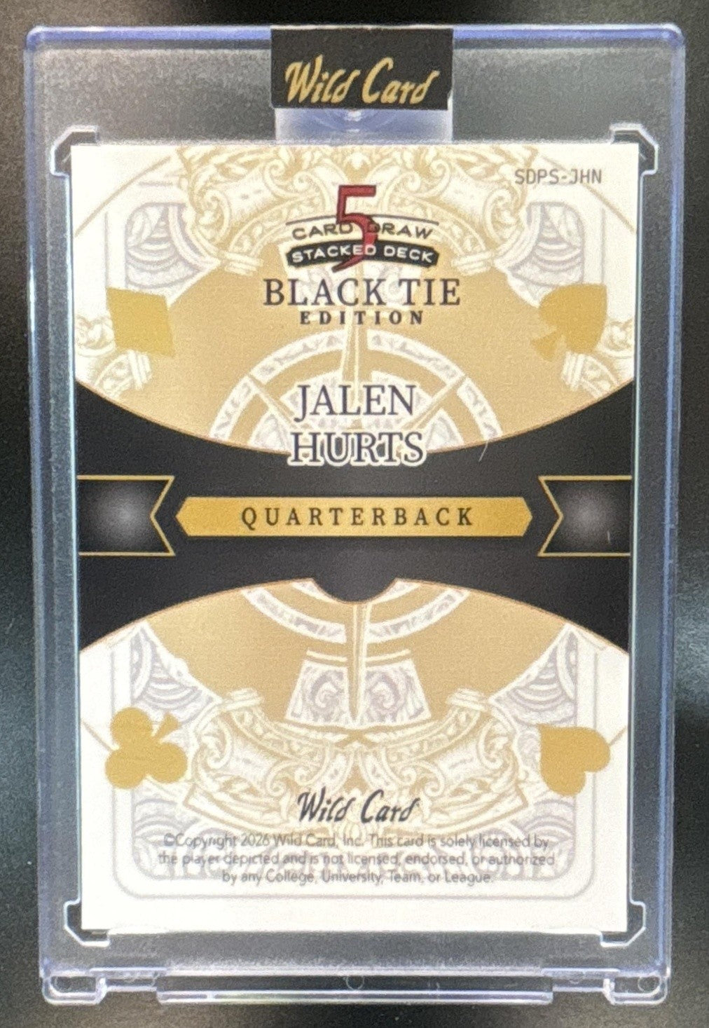 2026 Wild Card 5 Card Draw Stacked Deck Black Tie Edition Jalen Hurts /3 - Sports Cards