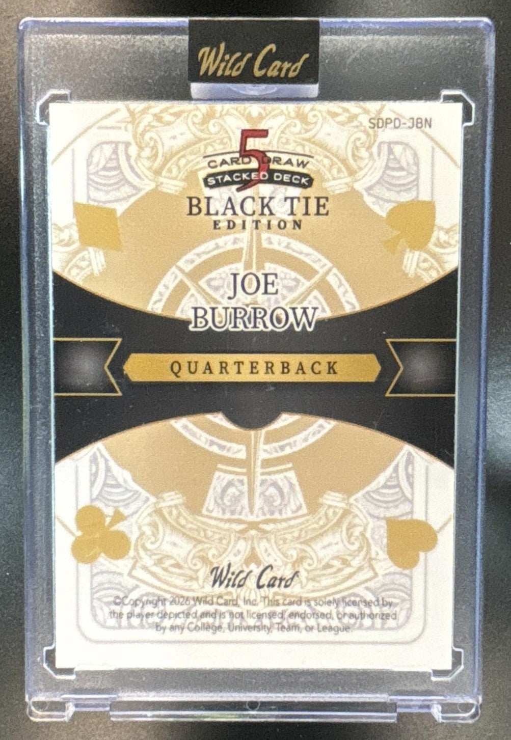 2026 Wild Card 5 Draw Stacked Deck Black Tie Edition Joe Burrow 1/5 - Sports Cards
