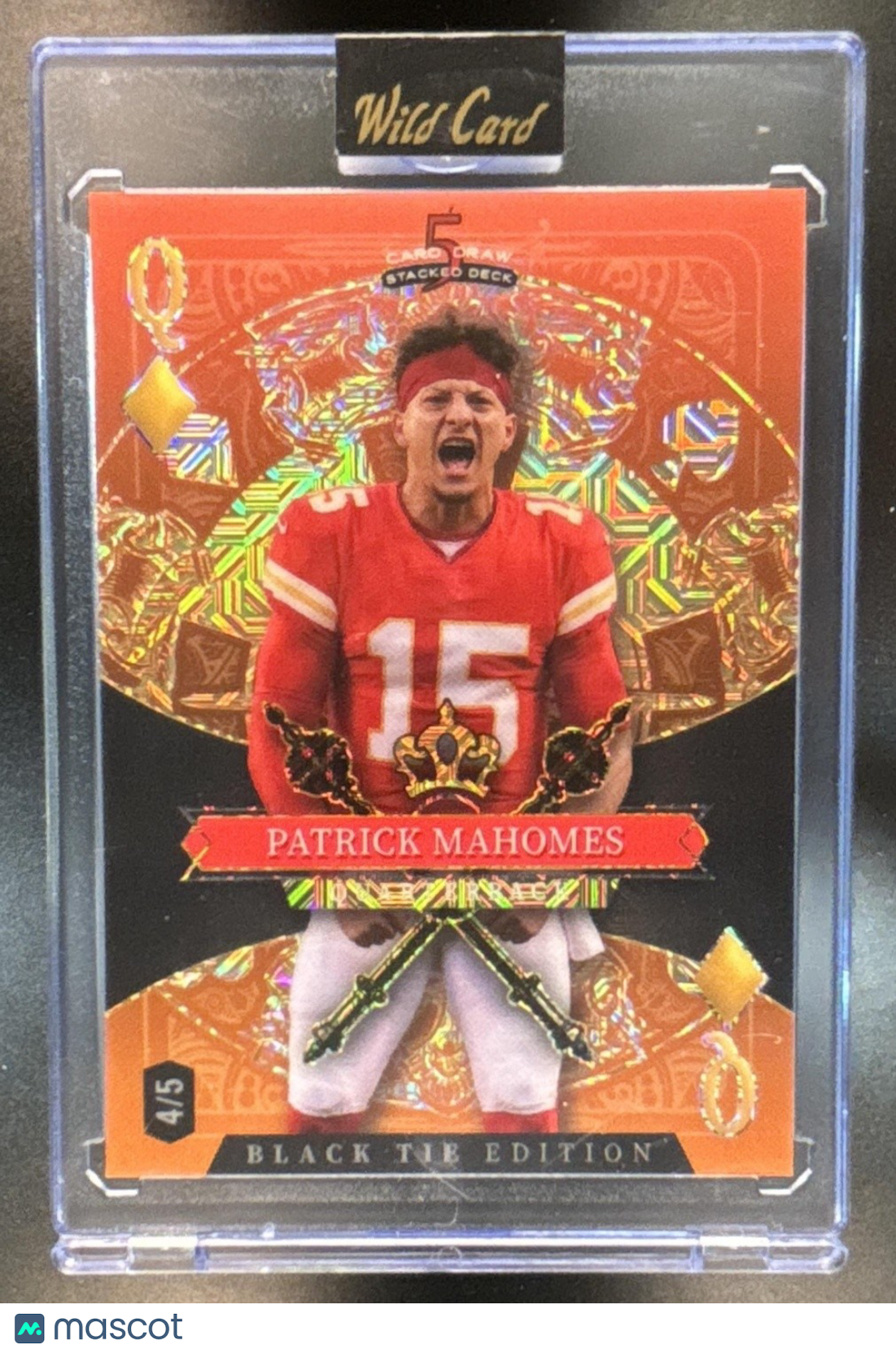 2026 Wild Card 5 Card Draw Stacked Deck Black Tie Edition Patrick Mahomes /5 - Sports Cards