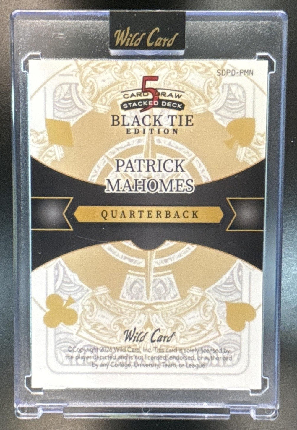 2026 Wild Card 5 Card Draw Stacked Deck Black Tie Edition Patrick Mahomes /5 - Sports Cards