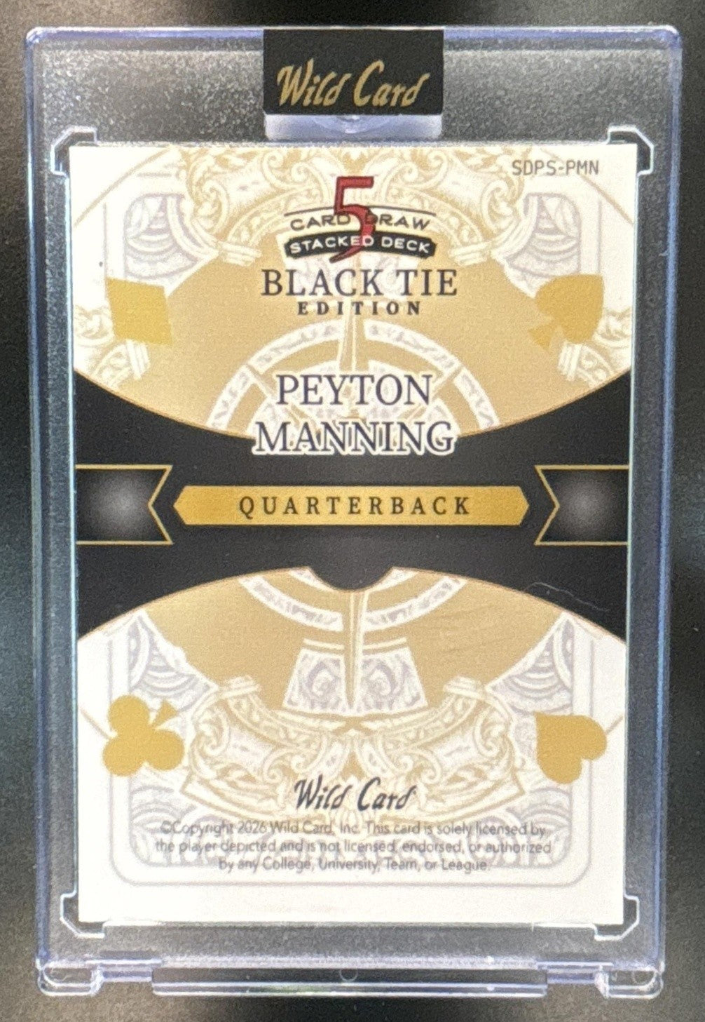 2026 Wild Card 5 Card Draw Stacked Deck Black Tie Edition Peyton Manning /2 - Sports Cards