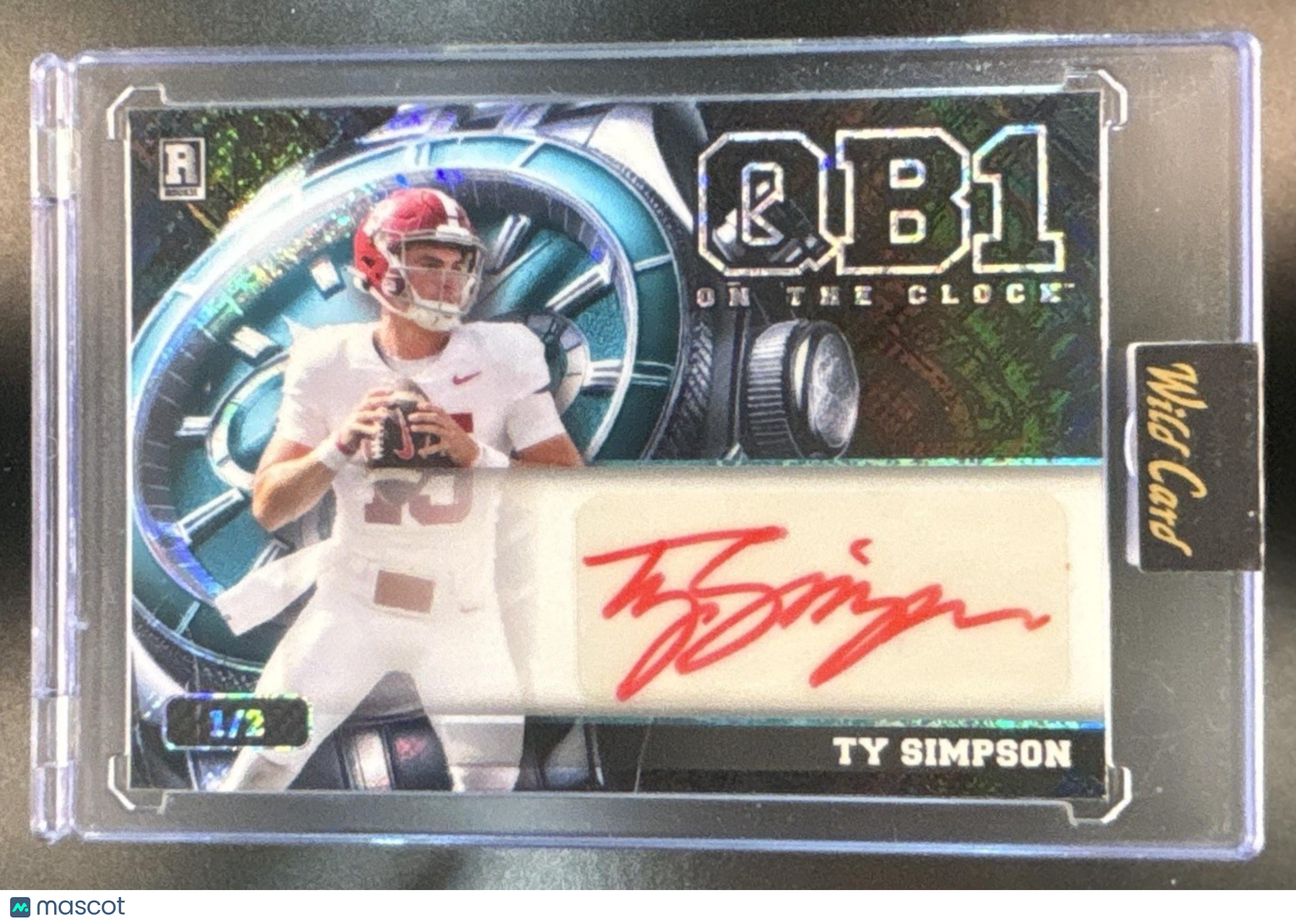 2026 Wild Card QB1 On The Clock Ty Simpson Auto 1/2 - Sports Cards