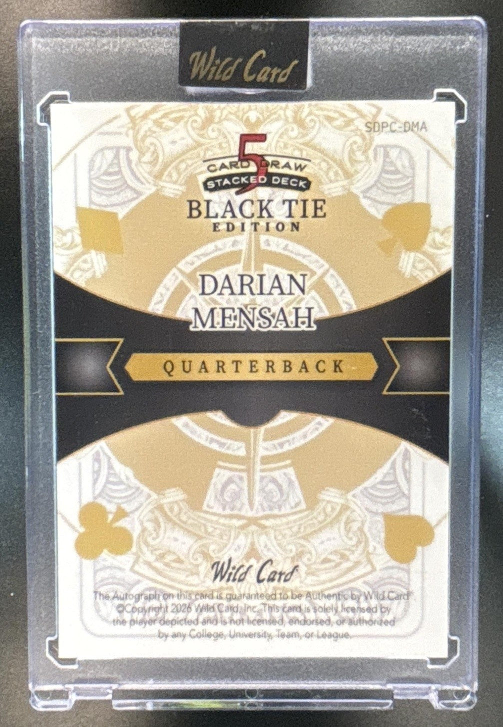 2026 Wild Card Stacked Deck Black Tie Edition Darian Mensah Auto 1/1 - Sports Cards