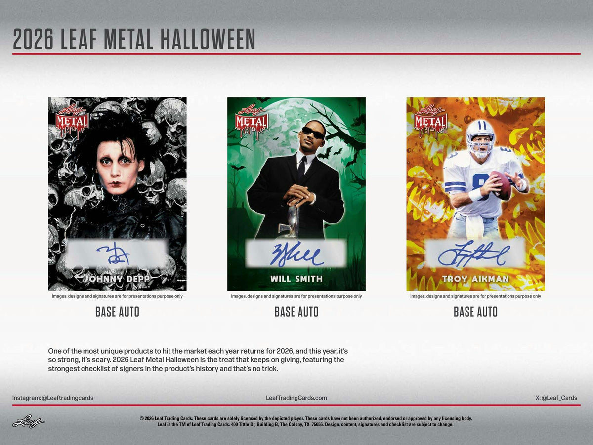 2026 Leaf Metal Halloween Hobby Box (3 Autos) Multi-Sport Entertainment