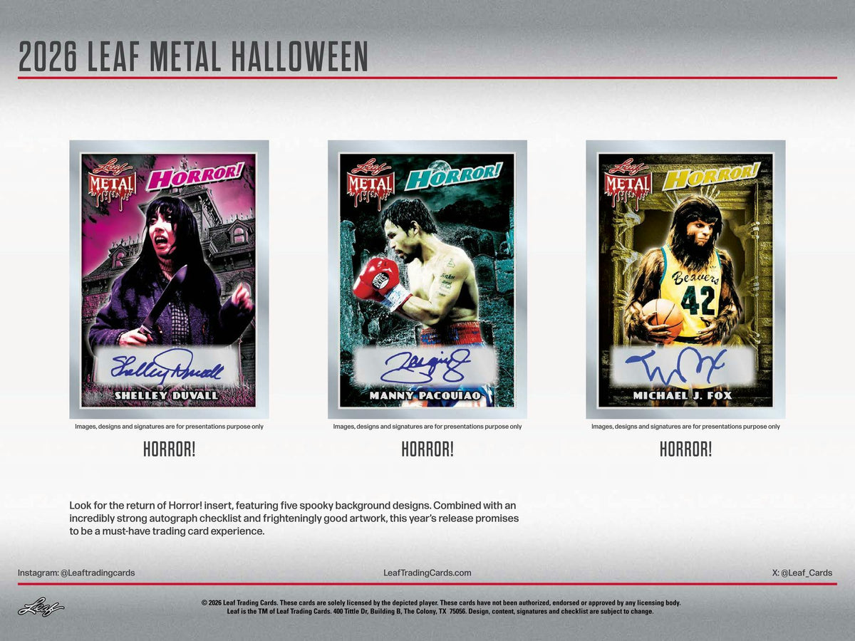 2026 Leaf Metal Halloween Hobby Box (3 Autos) Multi-Sport Entertainment