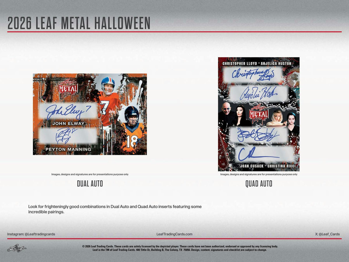 2026 Leaf Metal Halloween Hobby Box (3 Autos) Multi-Sport Entertainment
