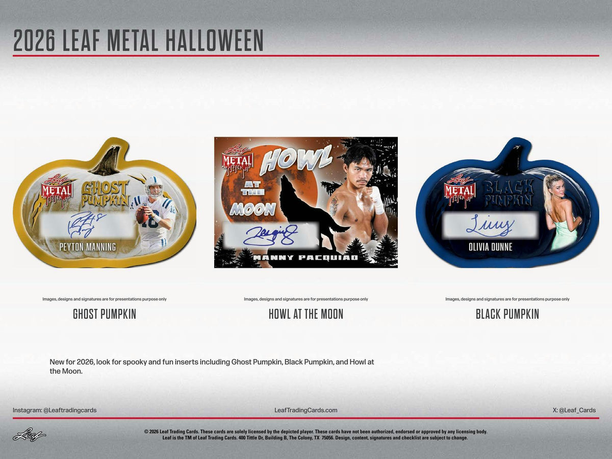 2026 Leaf Metal Halloween Hobby Box (3 Autos) Multi-Sport Entertainment