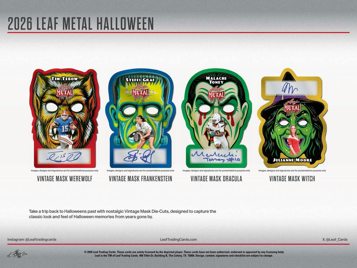 2026 Leaf Metal Halloween Hobby Box (3 Autos) Multi-Sport Entertainment