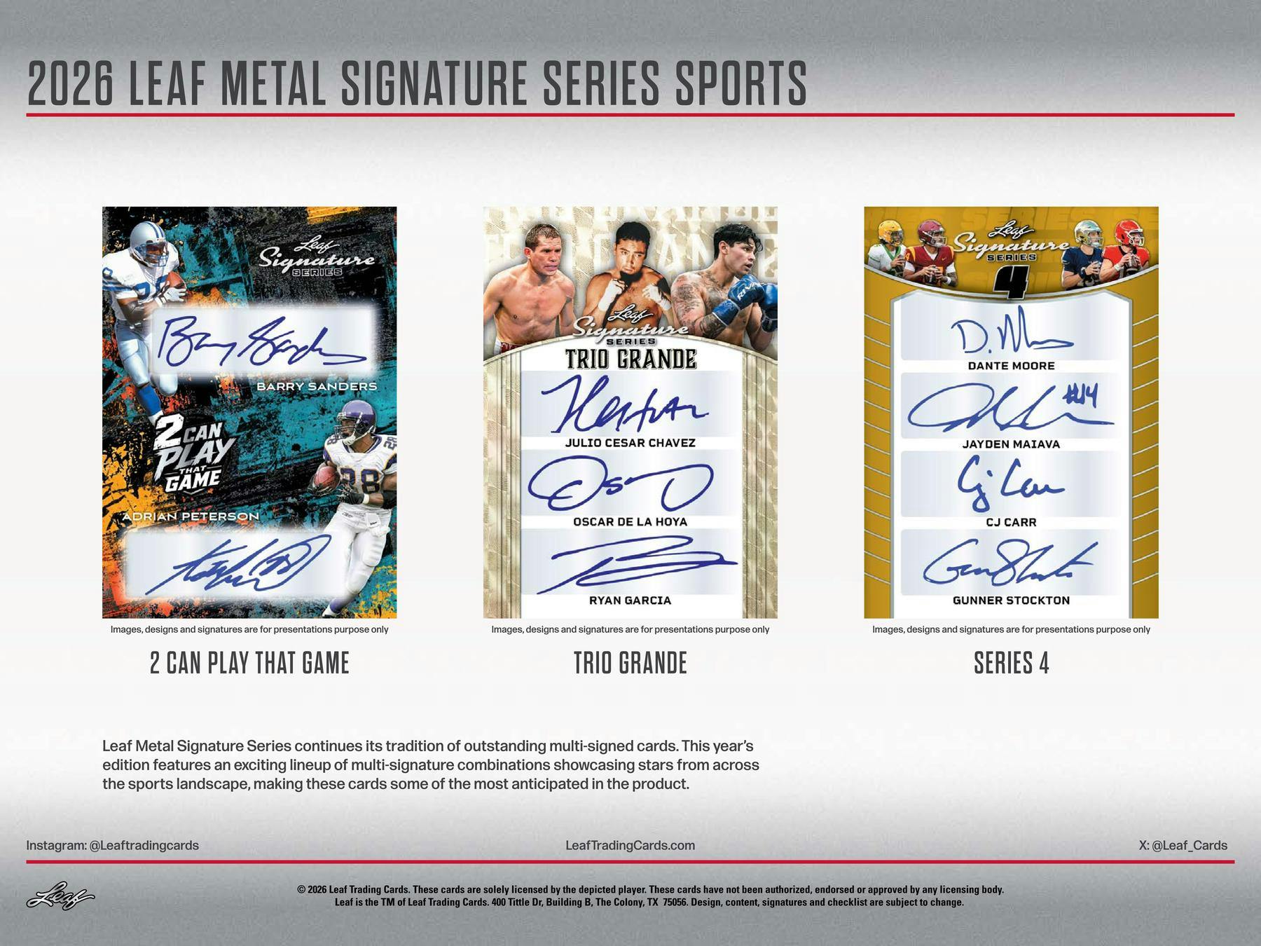 2026 Leaf Signature Series Hobby Box (3 One of One Autograph Cards) 1/1