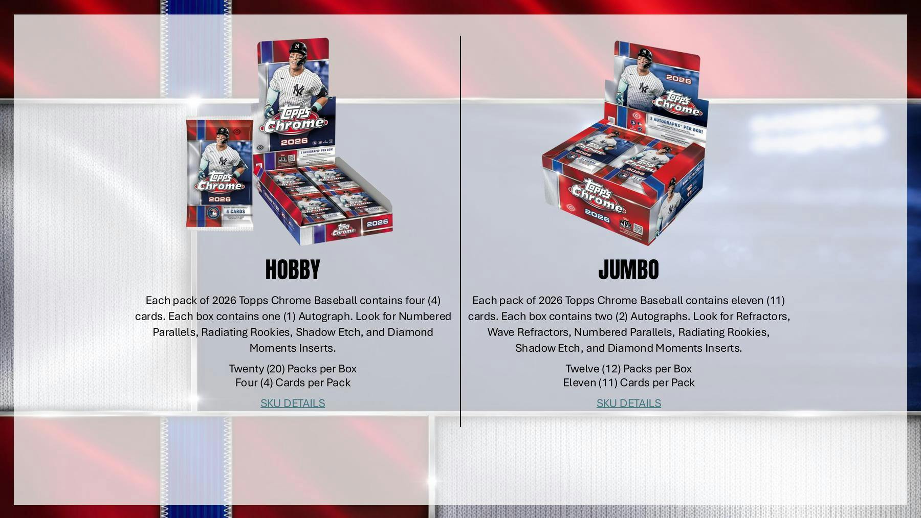 2026 Topps Chrome Baseball Hobby Box (1 Auto)