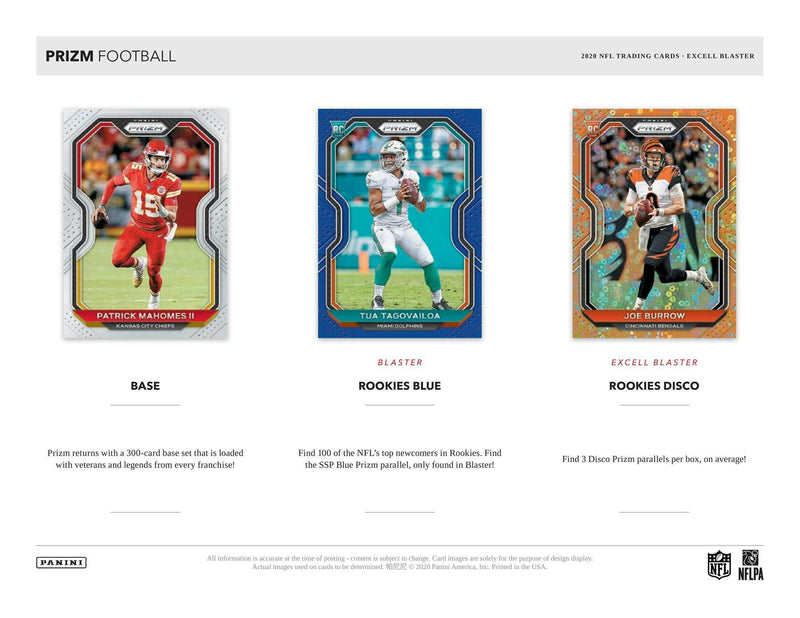 2020 Panini Prizm Football Blaster Box (Disco Prizms) 6 Packs