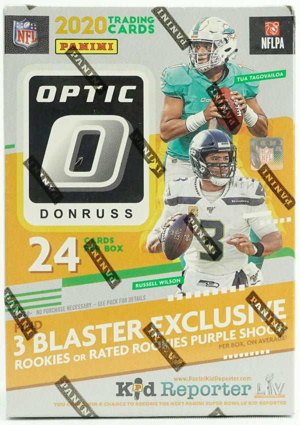 2020 Panini Donruss Optic Football 6-Pack Blaster Box (Purple Shock Parallels)