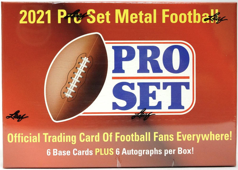 2021 Leaf Pro Set Metal Football Hobby Box (6 Autos / Box)