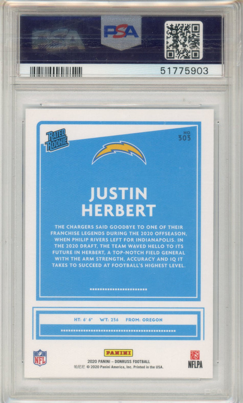 2020 Panini Donruss Justin Herbert Canvas