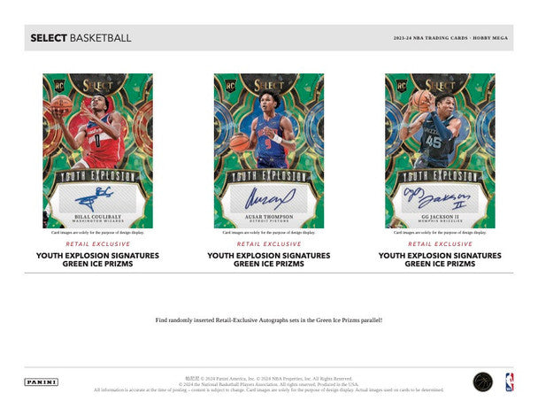 2023/24 Panini Select NBA Basketball HOBBY Exclusive MEGA Box (Green SHOCK Prizm Exclusive, Zebra / Tigers)