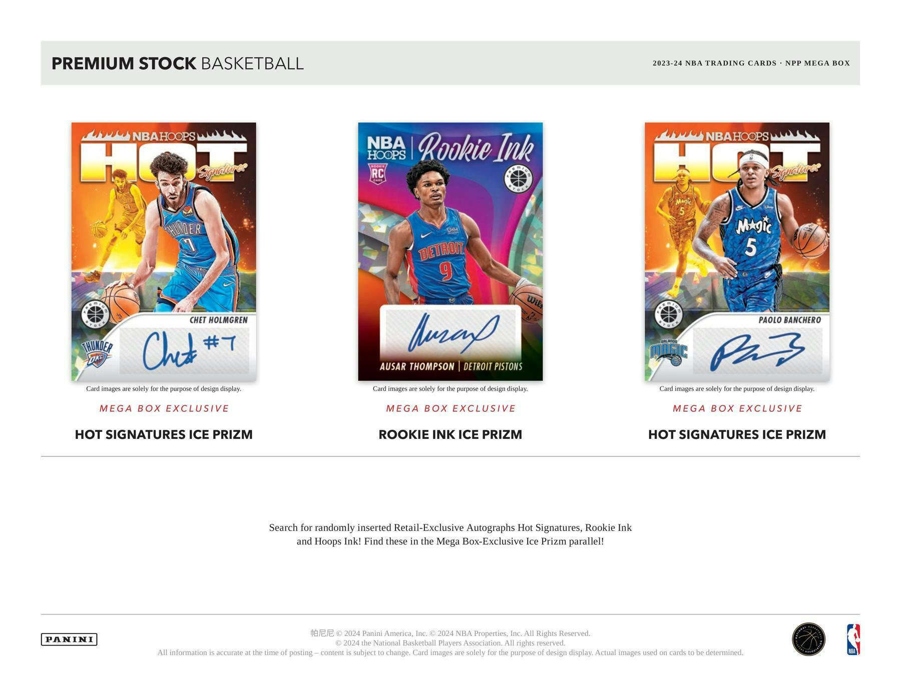 MEGA 2023/24 Panini Hoops Premium Stock Basketball Mega Box (18 Prizm Inserts)