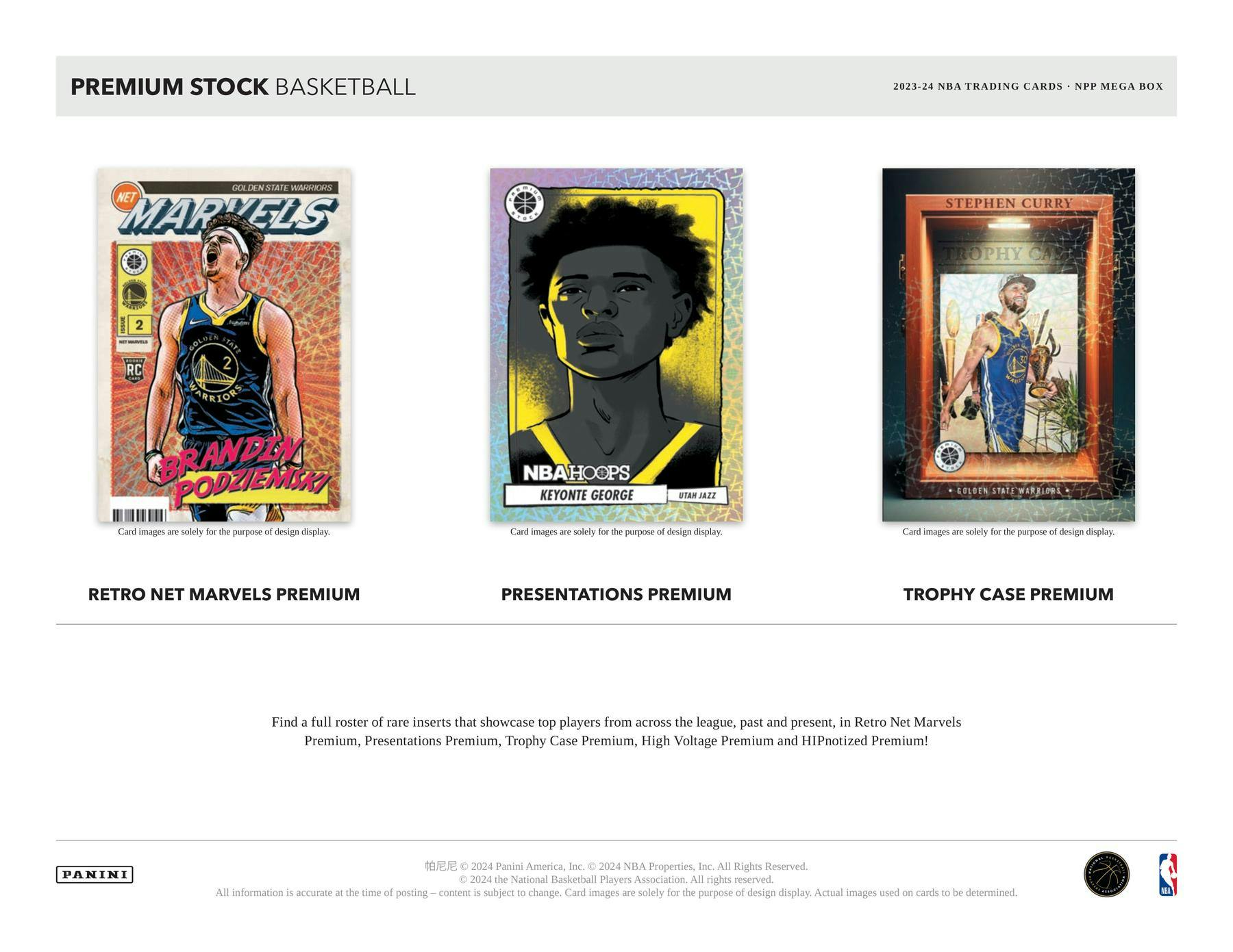 MEGA 2023/24 Panini Hoops Premium Stock Basketball Mega Box (18 Prizm Inserts)
