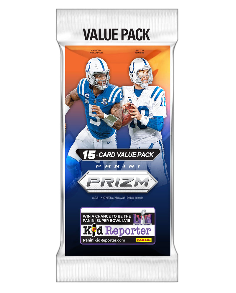 2023 Panini Prizm NFL Football Trading Cards Value Cello Fat Pack (Red White & Blue Prizms)