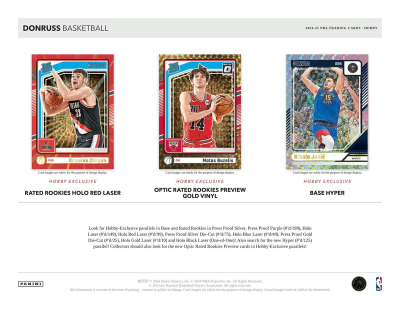 2024/25 Panini Donruss Basketball Hobby Box (1 Auto Sixty Inserts/Parallels)